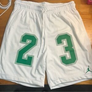 Jordan White Shorts with Green 23